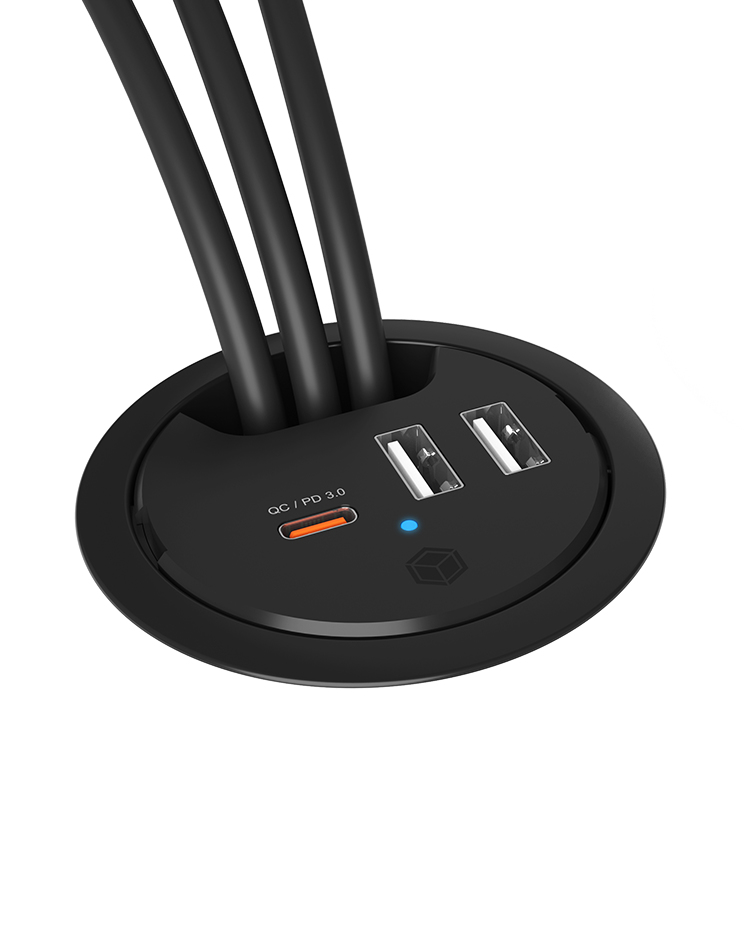 ICY BOX In-Desk USB Charger with Power Delivery & Quick Charge – image 2