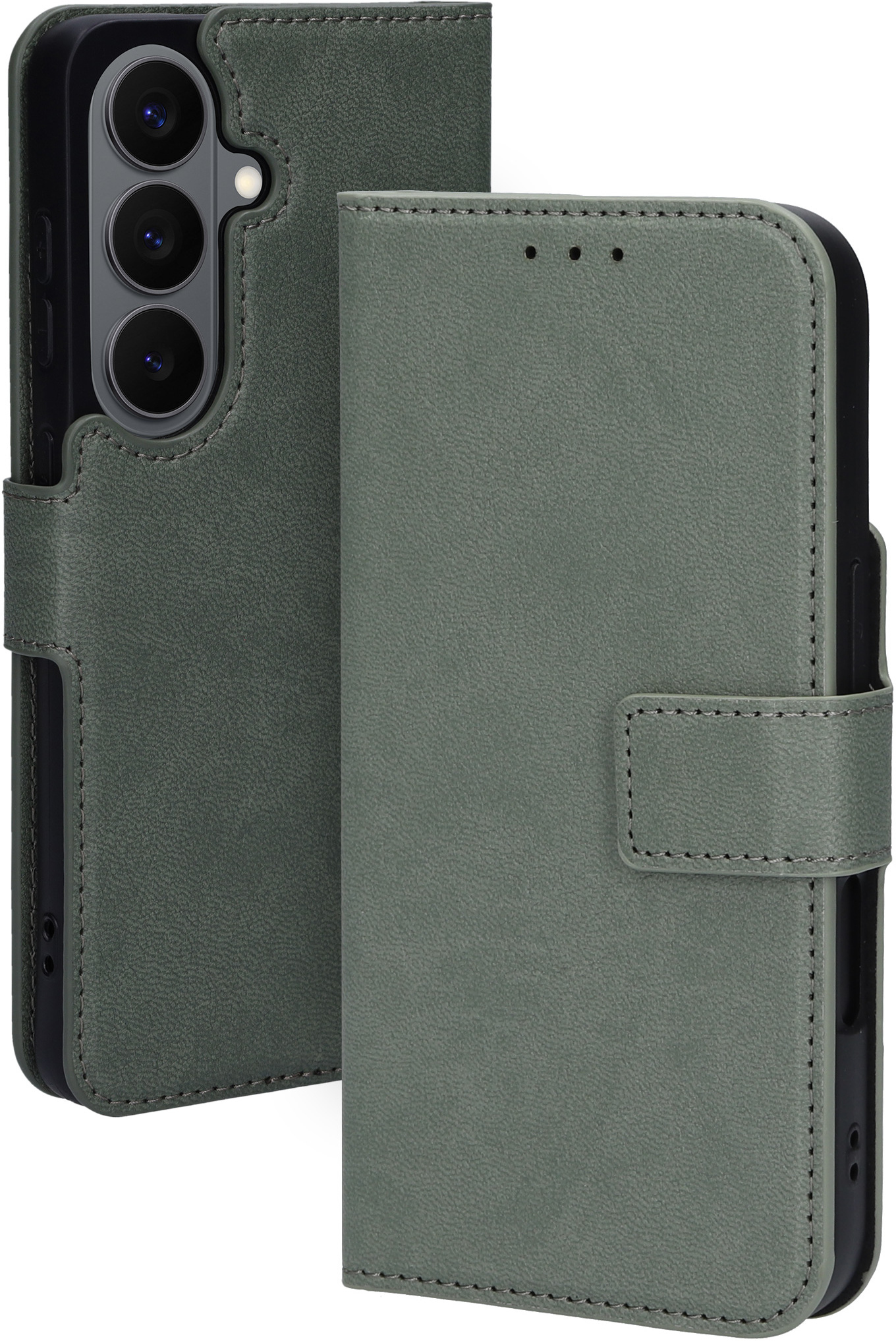 Mobiparts Classic Wallet Case Samsung Galaxy S26 Stone Green (MagSafe Compatible)