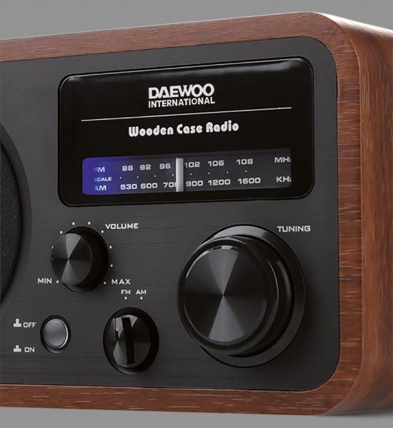 Daewoo DRP-134 Personal Analog Black, Wood – image 3