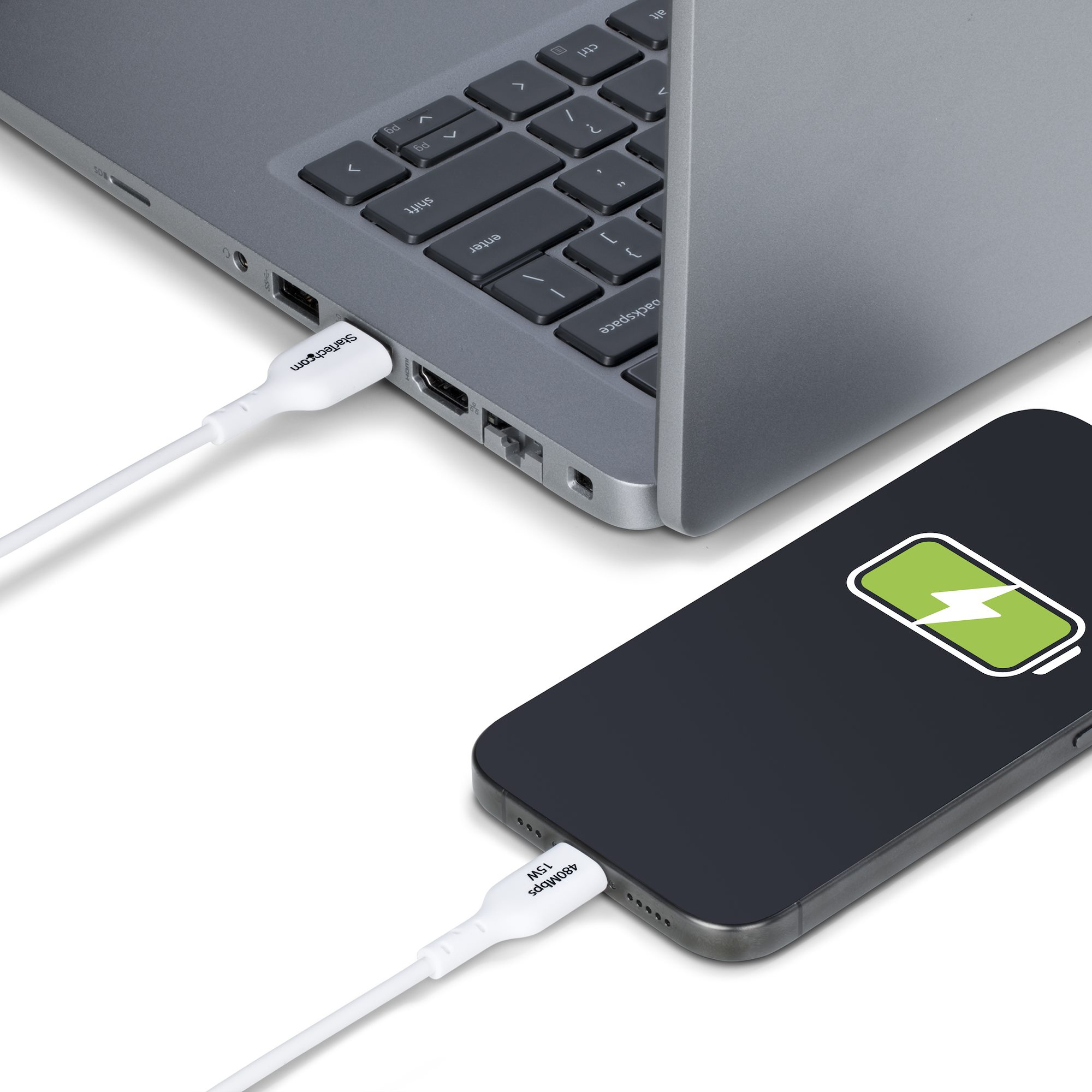 صورة StarTech.com USB2AC6FWHE USB 2.0 A إلى C كابل 6 أقدام أبيض