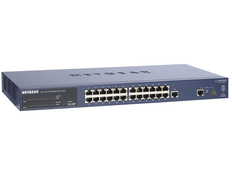 NETGEAR ProSafe 24 Port Fast (10/100) Rack Mountable Smart Switch with 2 (10/100/1000) Gigabit Ports