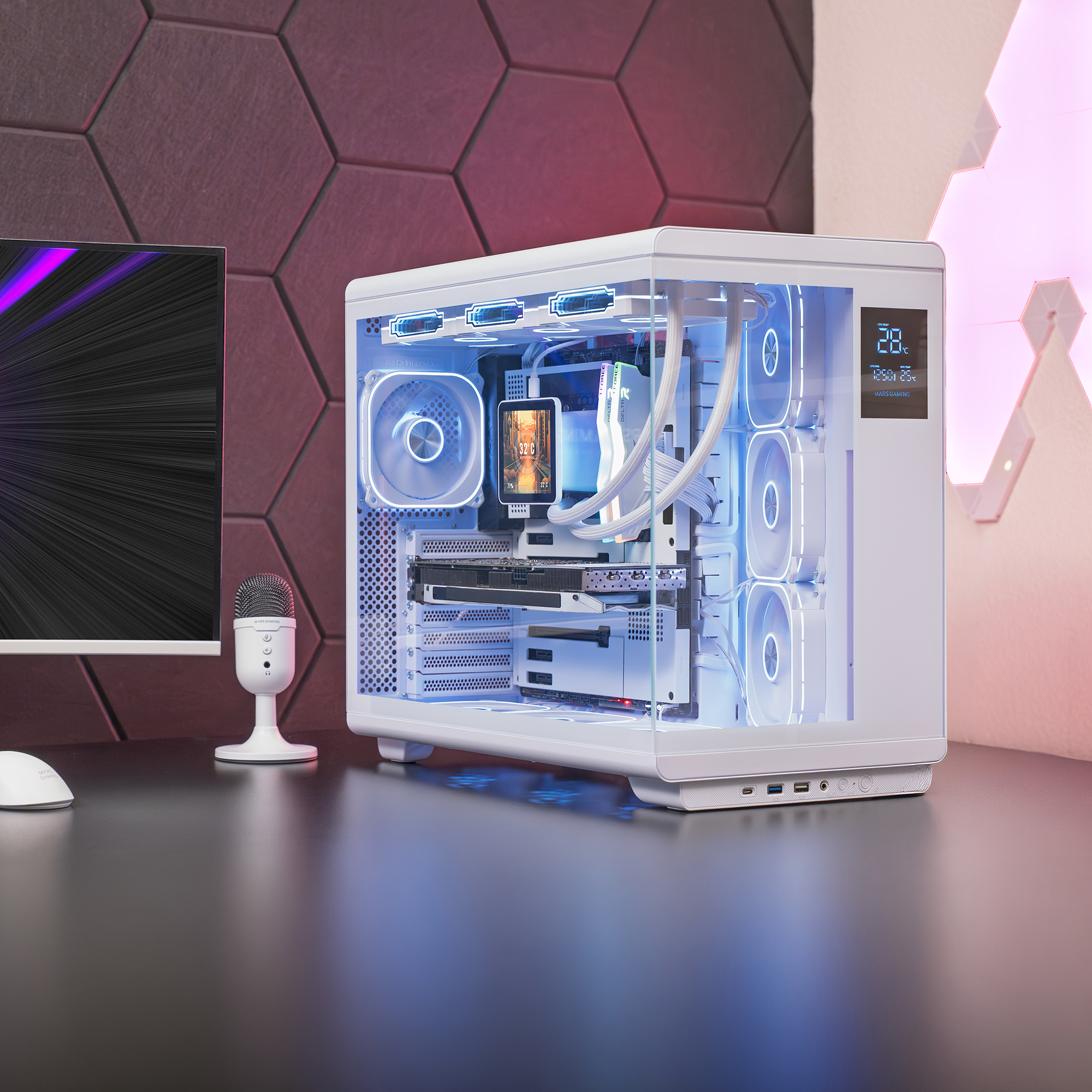 Mars Gaming MCREVPROW computer case Midi Tower White image 2
