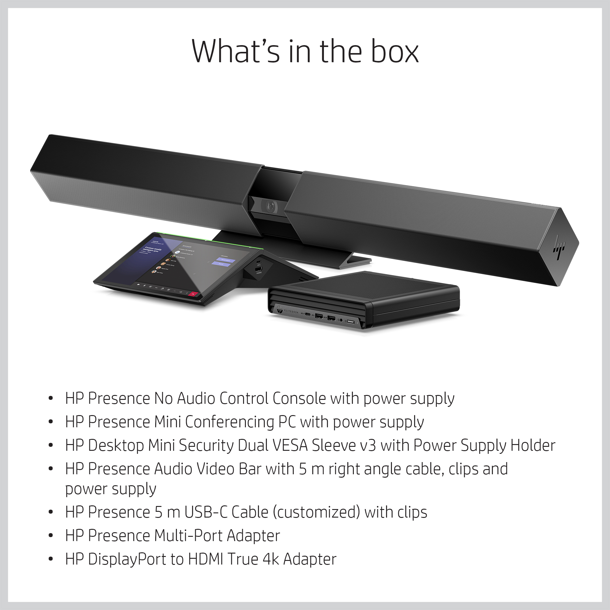 HP Presence Small Space Solution Plus AI Video Bar with Microsoft TeamsRooms – image 3