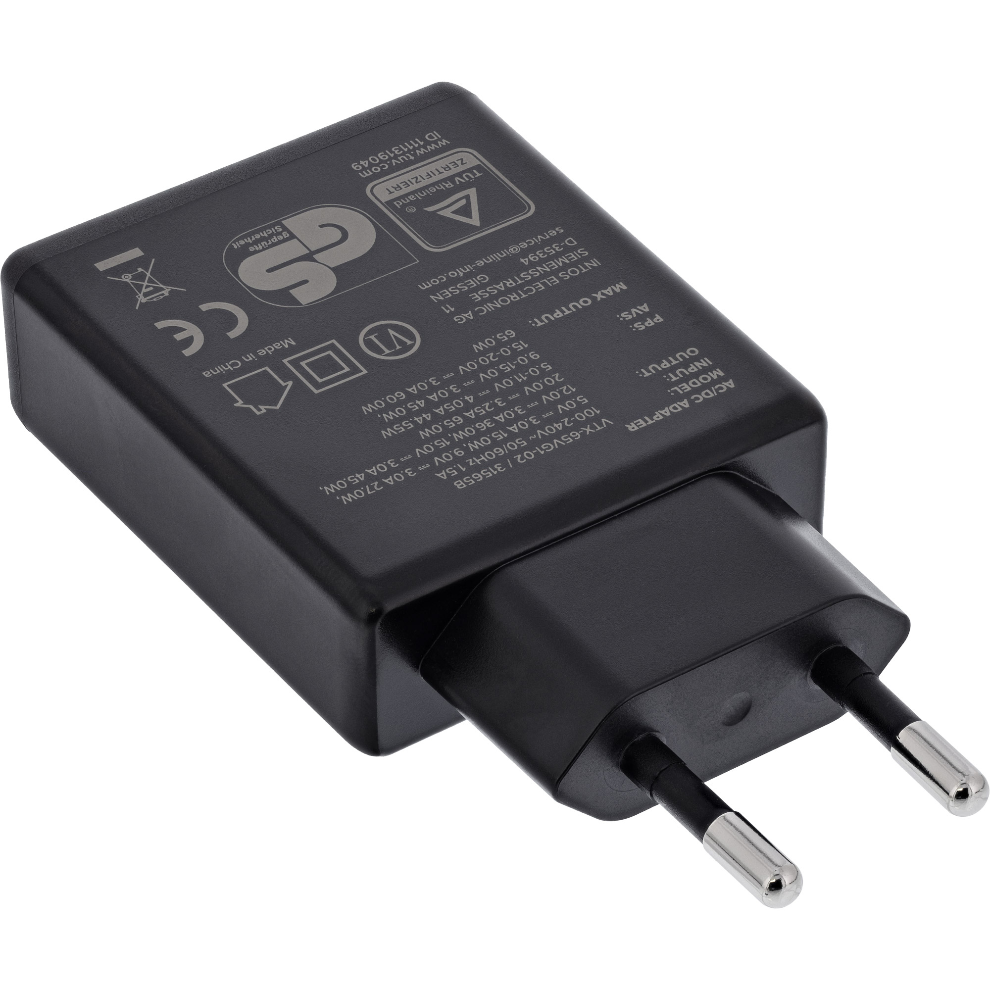 InLine 31565B mobile device charger Universal Black AC Fast charging Indoor – image 4