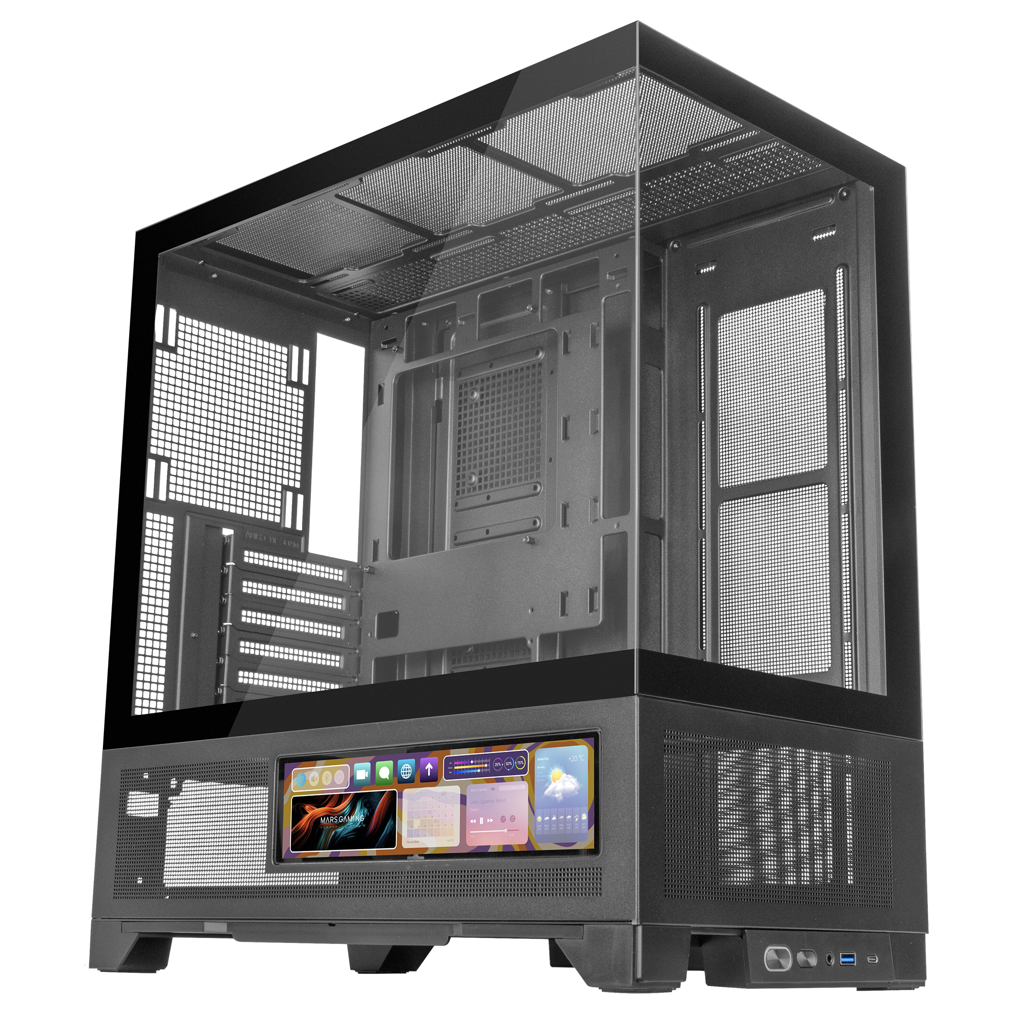 Mars Gaming MCLCDX computer case Midi Tower Black image 4