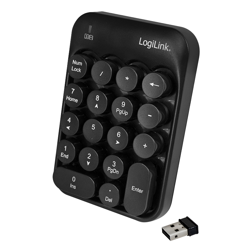 LogiLink ID0173 numeric keypad Universal RF Wireless Black – image 2