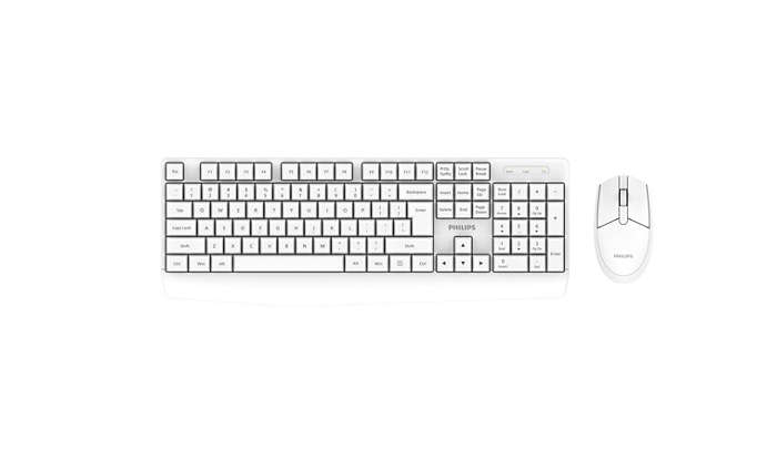 Philips 3000 series SPT6337W/93 keyboard Mouse included Universal RF Wireless QWERTY English White – image 1