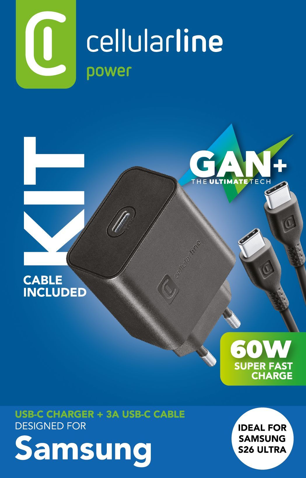 Cellularline SAMSUNG 60W USB-C CHARGER KIT BLACK – image 7
