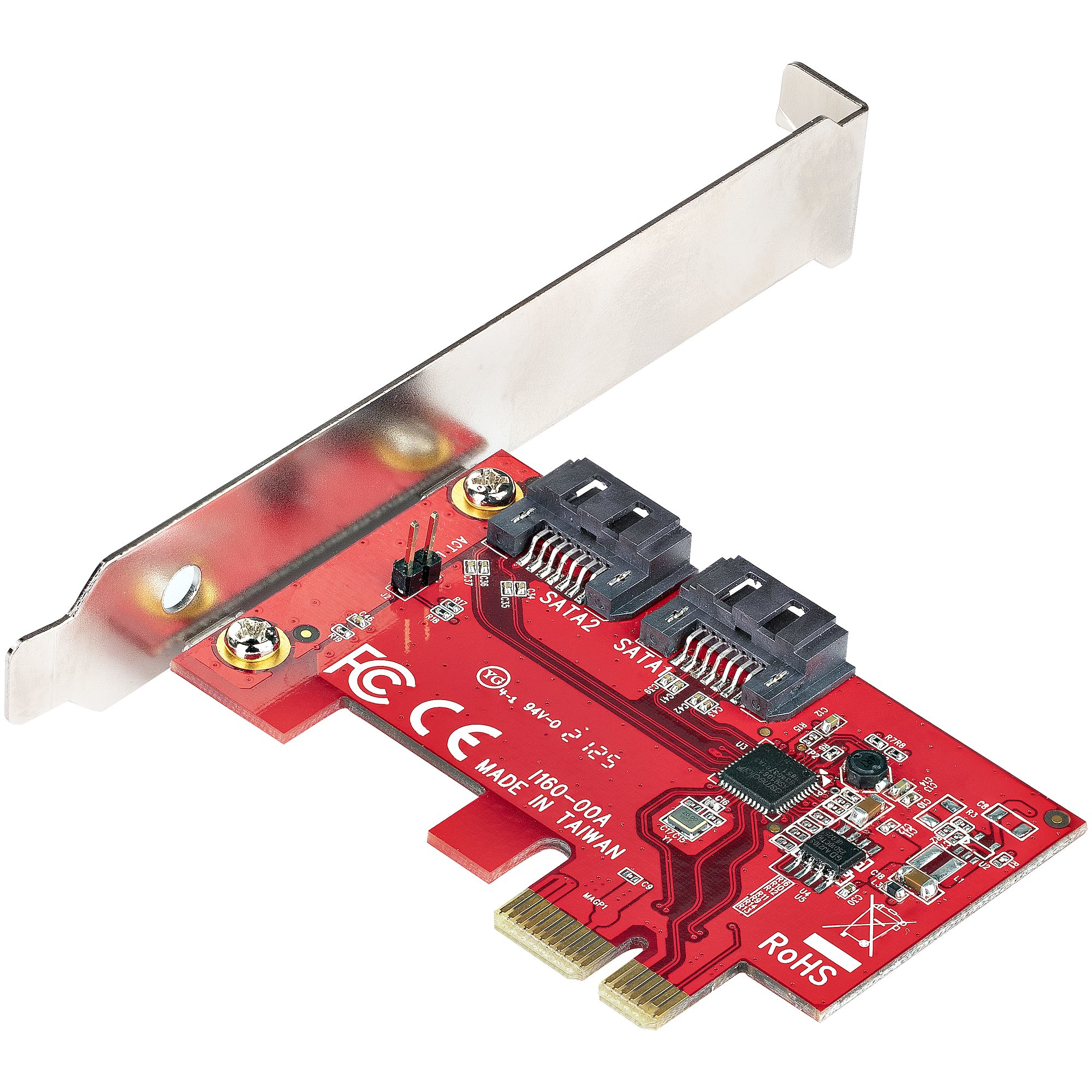 StarTech.com SATA PCIe Card - 2 Port PCIe SATA Expansion Card - 6Gbps - Full/Low Profile - PCI Express to SATA Adapter/Controller - ASM1061 Non-Raid - PCIe to S – image 2