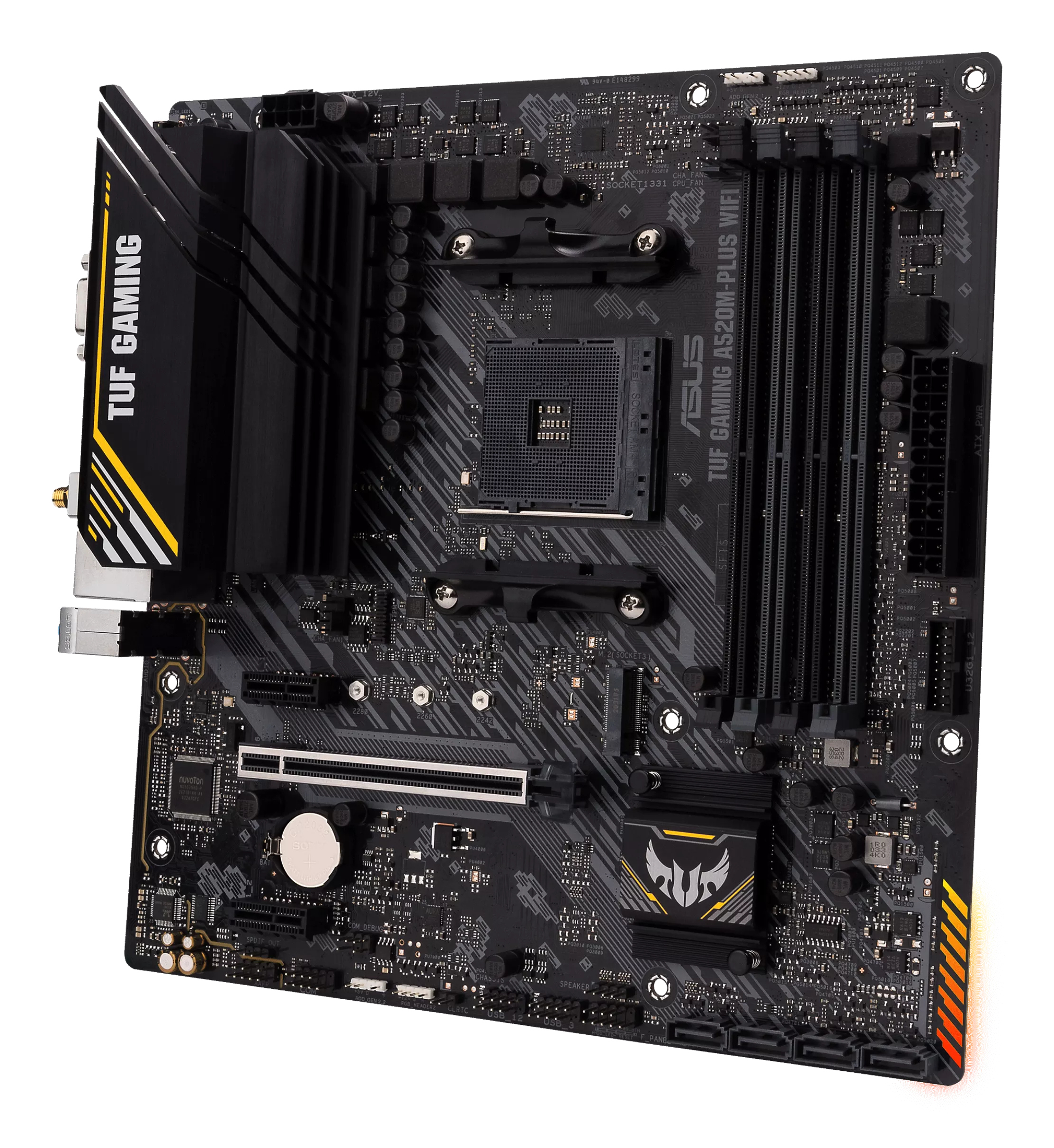 Tarjeta Madre ASUS TUF GAMING A520M-PLUS WIFI - Socket AM4 - 4xDDR4 - 2133/3200/4866(O.C.)MHz - HDMI - VGA - DisplayPort - USB 2.0/3.2 - Micro ATX - TUF GAMING A520M-PLUS WIFI Tarjeta Madre ASUS TUF GAMING A520M-PLUS WIFI - Socket AM4 - 4xDDR4 - 2133/3200/4866(O.C.)MHz - HDMI - VGA - DisplayPort - USB 2.0/3.2 - Micro ATX - TUF GAMING A520M-PLUS WIFI