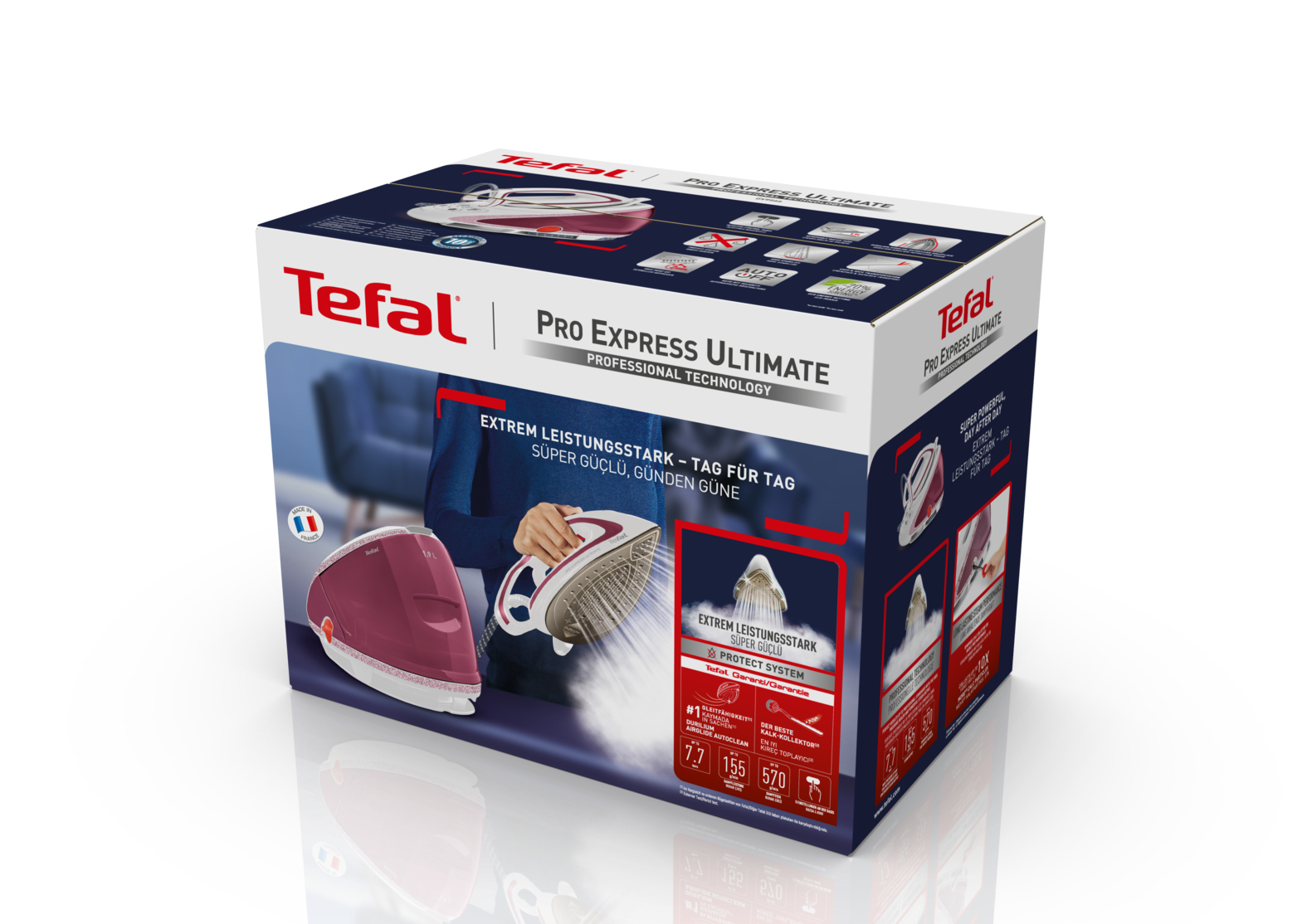 Tefal GV9566 2600 W 1.9 L Durilium AirGlide Autoclean soleplate Purple, White – image 5