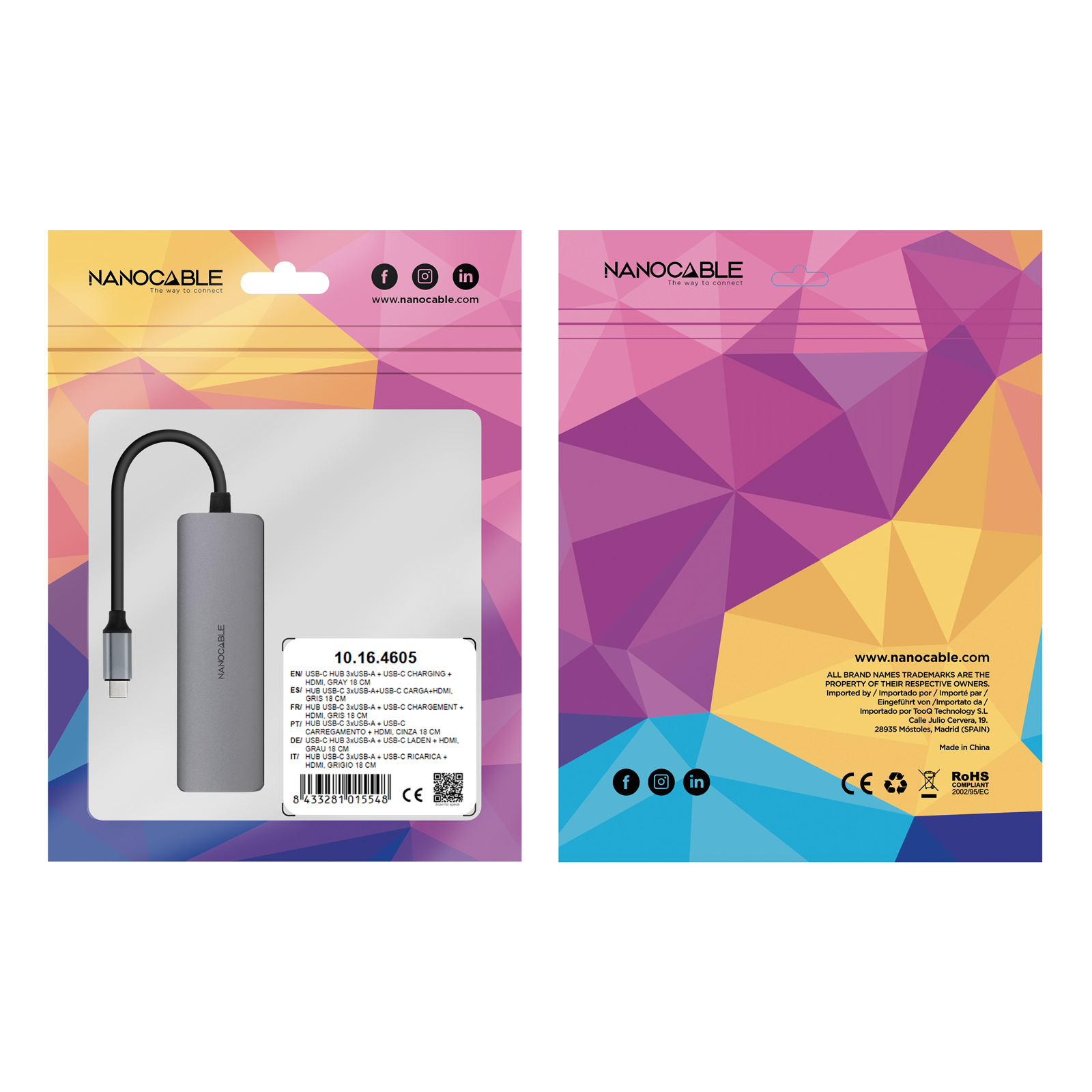 Nanocable 10.16.4605 laptop dock/port replicator Wired USB 3.2 Gen 1 (3.1 Gen 1) Type-C Grey – image 5