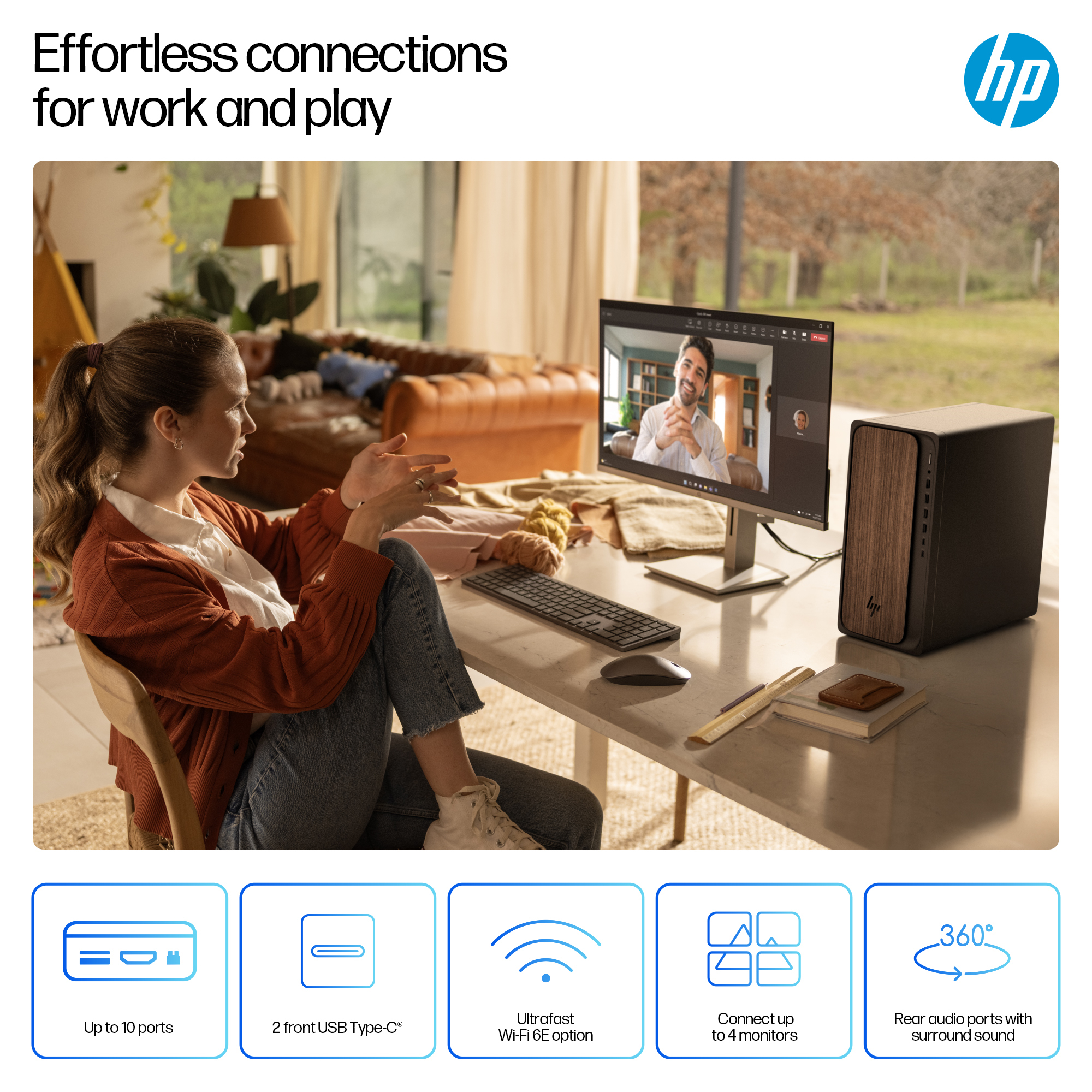 HP OmniDesk AI M03-0002na PC Intel Core Ultra 7 265 16 GB DDR5-SDRAM 2 TB SSD Windows 11 Home Tower AI PC Black image 8