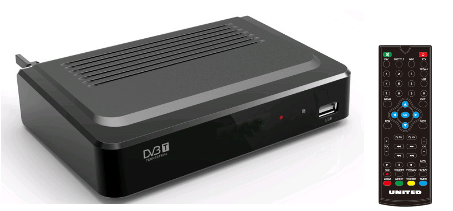 United DVBH2000 TV set-top box Cable Full HD Black