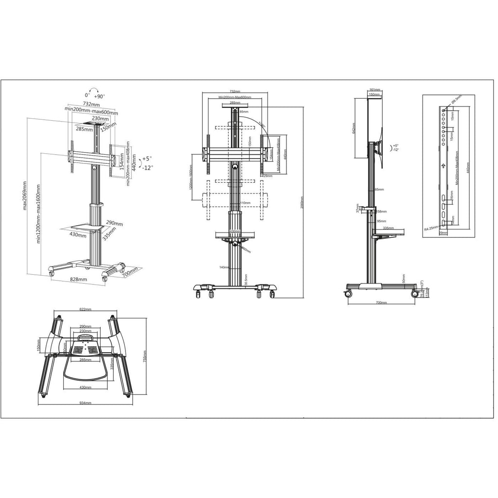 Manhattan Trolley Mount Stand for TV & Monitors, For screens – image 5