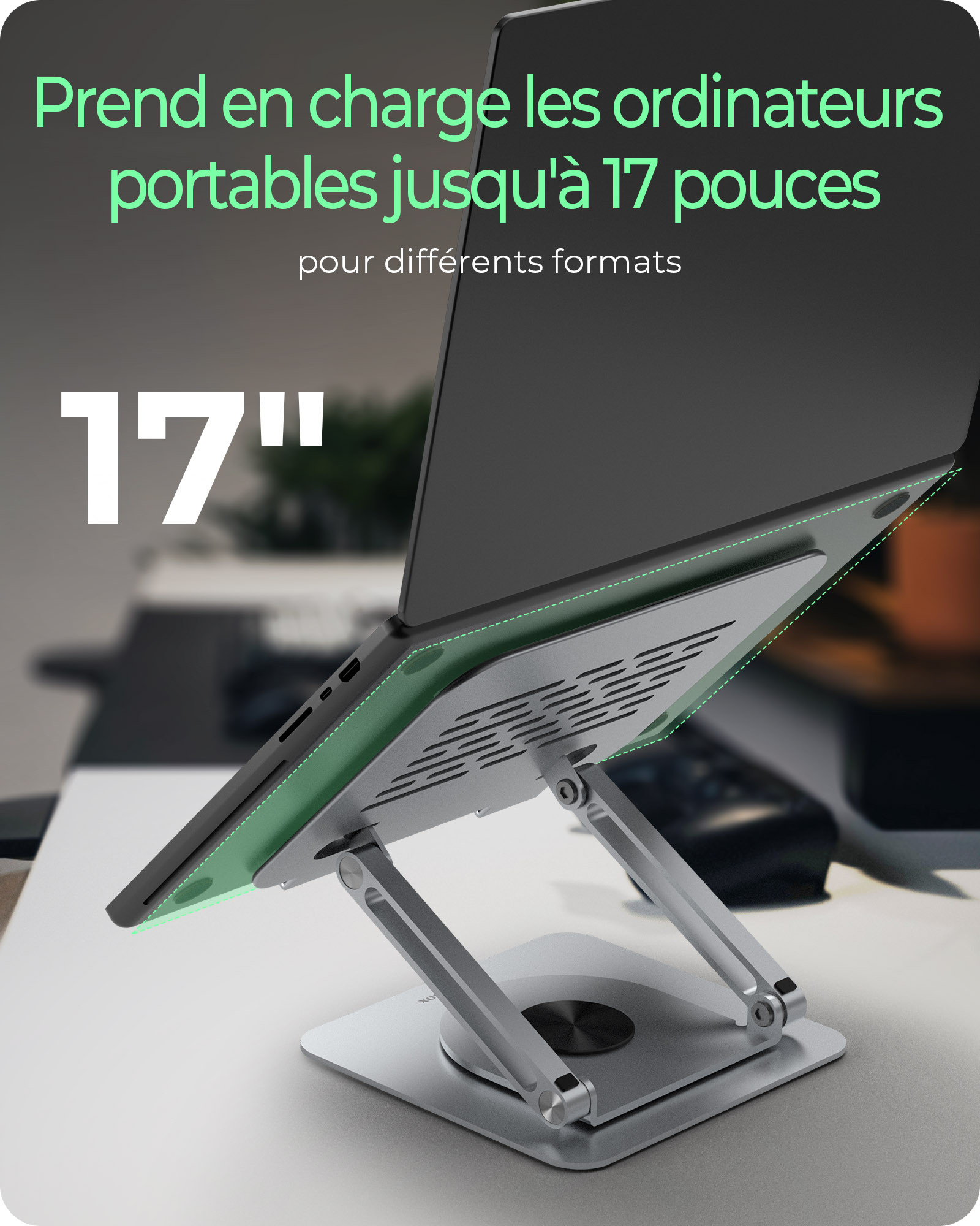 ICY BOX IB-NH300-R Supports de Laptop Argent 43,2 cm (17")