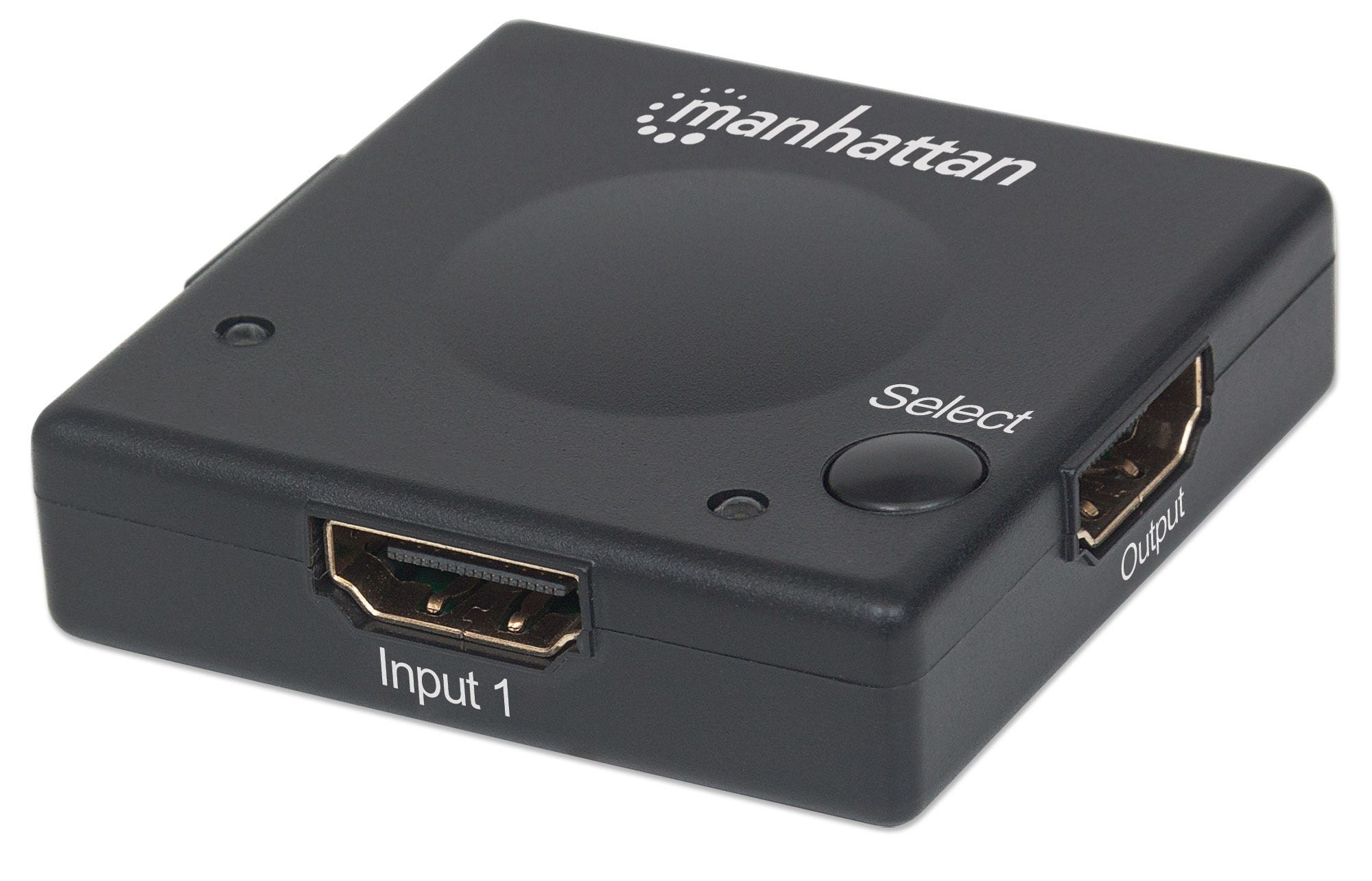 Manhattan HDMI Switch 2-Port, 1080p, Connects x2 HDMI sources to x1 display, Automatic and Manual Switching (via button), No external power required, Black, Thr