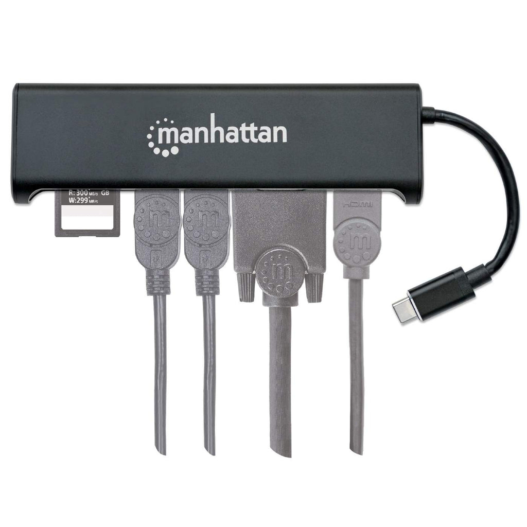 Manhattan USB-C 4-Port Hub/Dock/Converter, USB-C to HDMI or VGA and 2x USB-A Ports and SD Card Reader, 5 Gbps (USB 3.2 Gen1 aka USB 3.0); HDMI Ultra-High-Defini – image 4