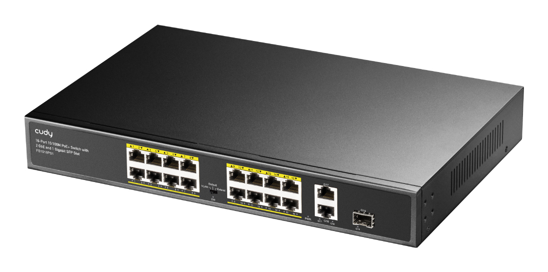 Cudy FS1018PS1 network switch Fast Ethernet (10/100) Power over Ethernet (PoE) Grey – image 2