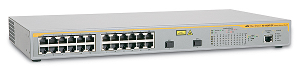 Allied Telesis Layer 2+ Switch w/ 24 ports of 10/100/1000Base-T & 2 combo GBIC