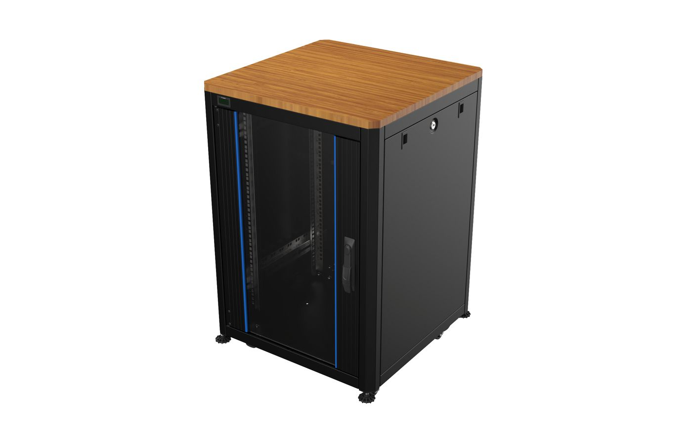 Lanview RDL17U66BL-WOODTOP rack cabinet 17U Freestanding rack Black, Blue – image 2
