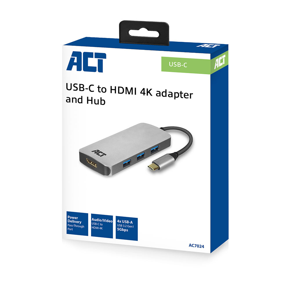 ACT AC7024 laptop dock/port replicator USB 3.2 Gen 1 (3.1 Gen 1) Type-C Grey – image 6