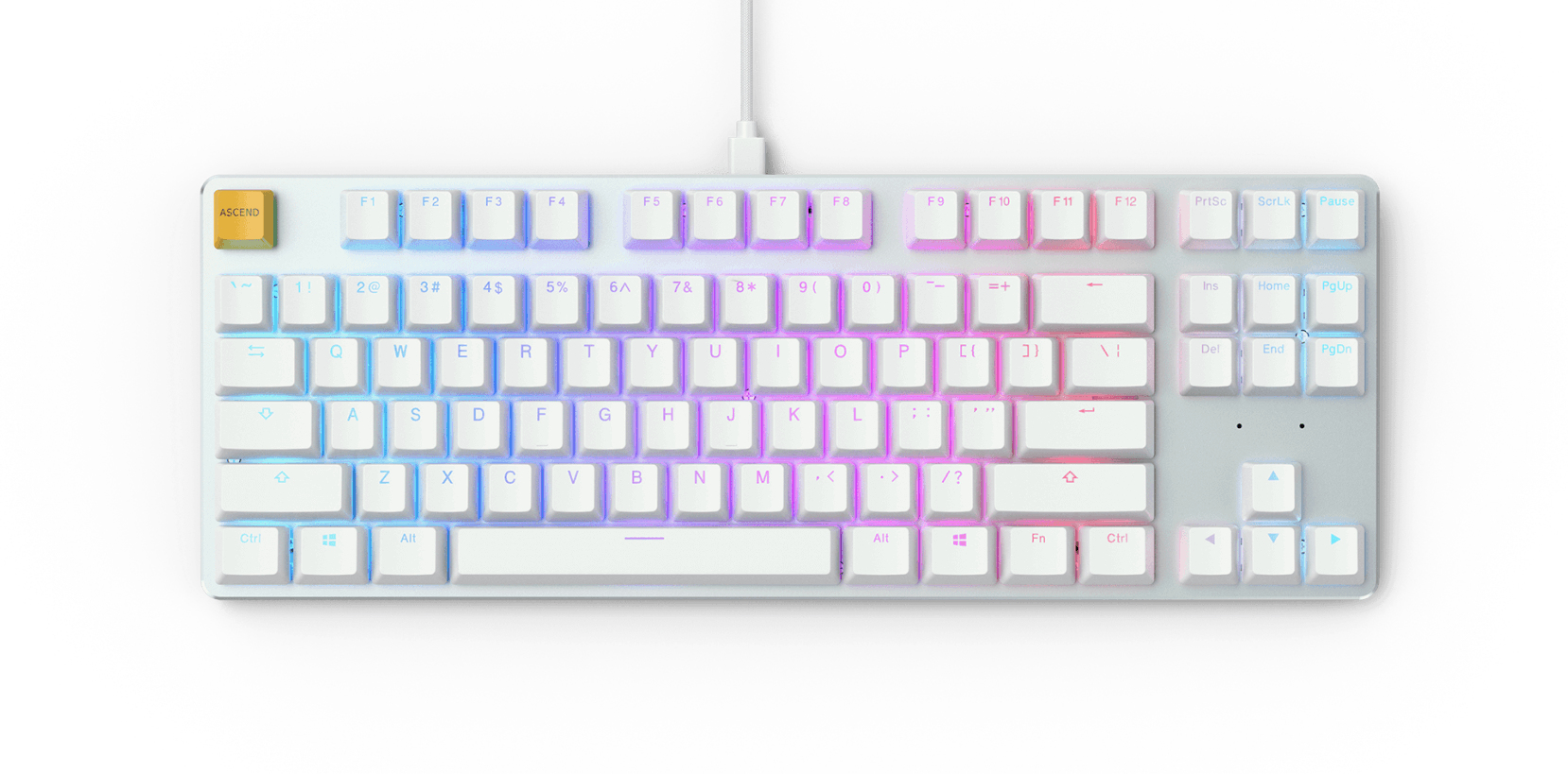 Glorious Gaming GMMK keyboard USB QWERTY US International Silver, White – image 6