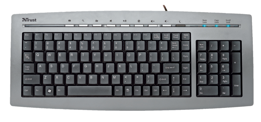 Trust KB-1400S keyboard USB Turkish Black, Silver – image 2