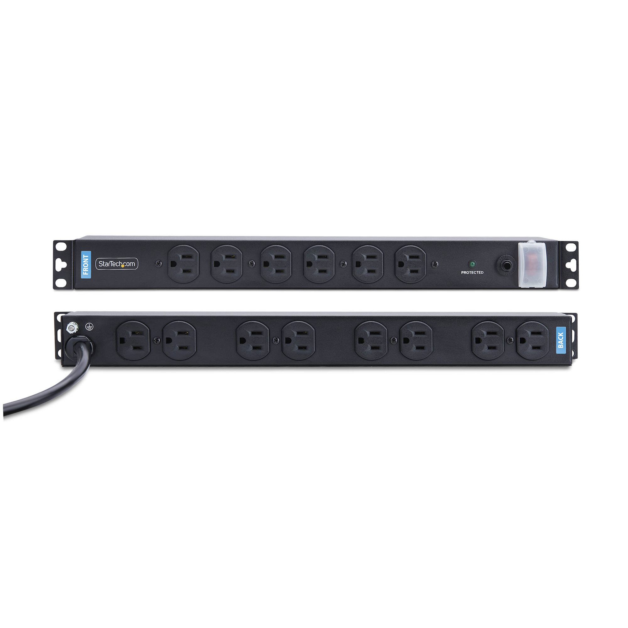 StarTech.com 14-Outlet Rackmount PDU, 1U Server Power Strip with 6x Front and 8x Rear Ports, Mounted Power Distribution Unit for 19-Inch Racks and Cabinets – image 3