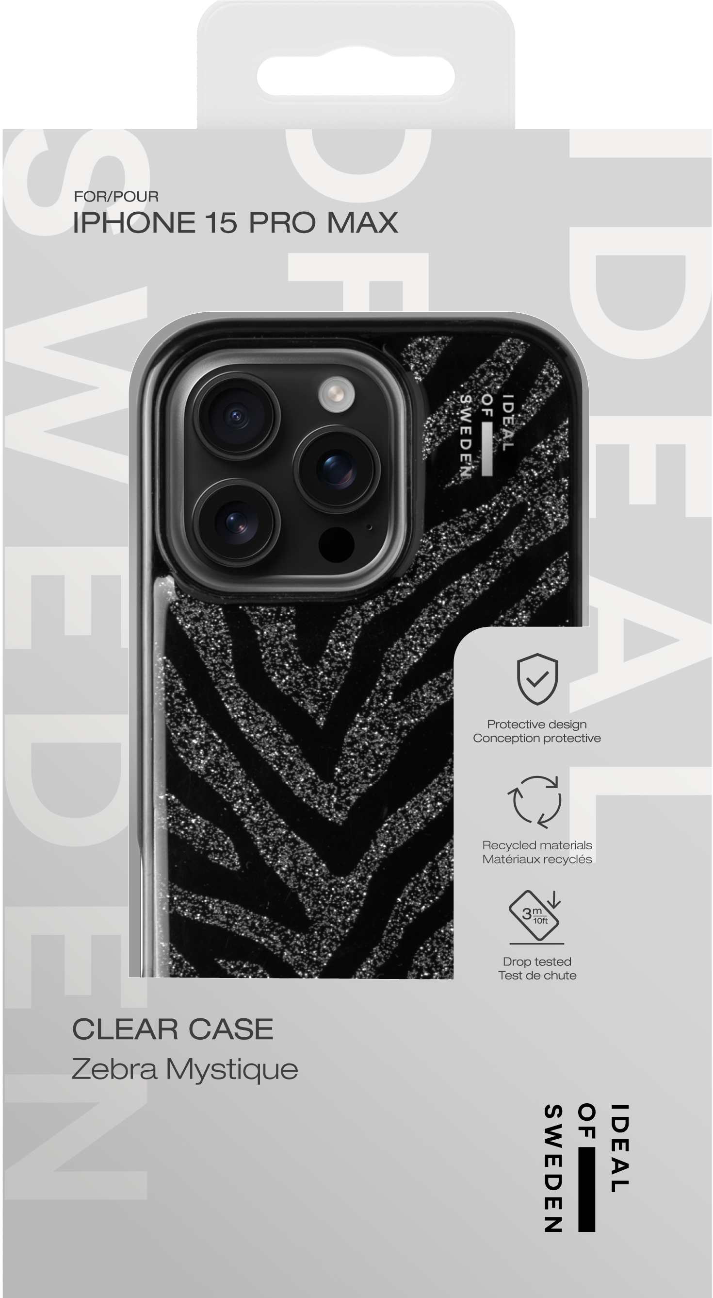 iDeal of Sweden Clear Case iPhone 15 Pro Max Zebra Mystique – image 4