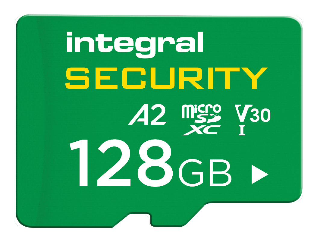 Integral 128GB MSDXC UHS-1 U3 CL10 V30 A2 SECURITY CAM CARD UP TO 100MBS READ 50MBS WRITE
