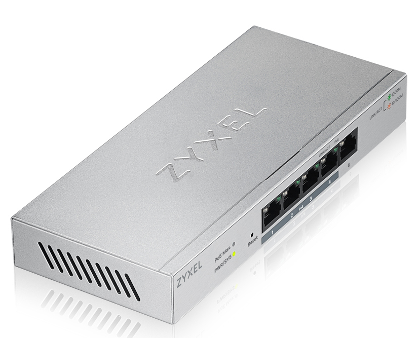 Zyxel GS1200-5HP Managed Gigabit Ethernet (10/100/1000) Power over Ethernet (PoE) Grey – image 2