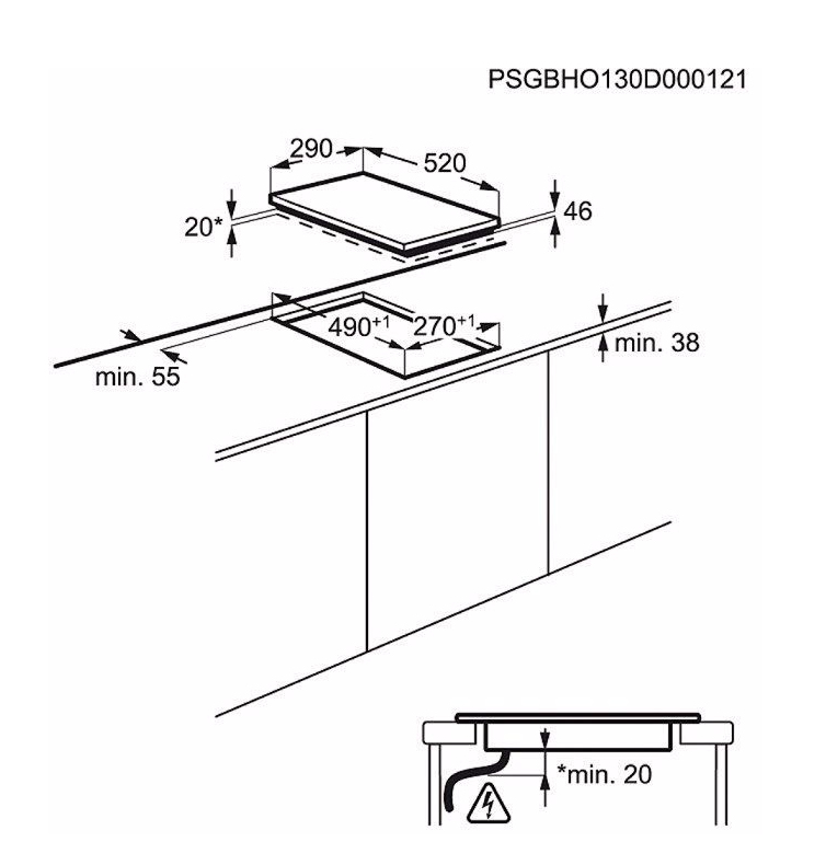 Electrolux EHH3320NVK Black Built-in Zone induction hob 2 zone(s) – image 3