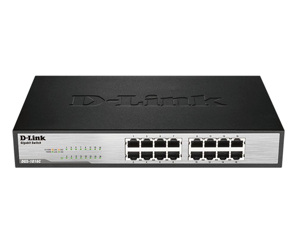 D-Link DGS-1016C network switch Unmanaged Gigabit Ethernet (10/100/1000) Black – image 2