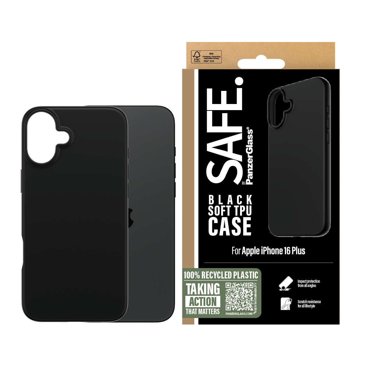 PanzerGlass SAFE. by PanzerGlass® TPU Case Black iPhone 16 Plus – image 2