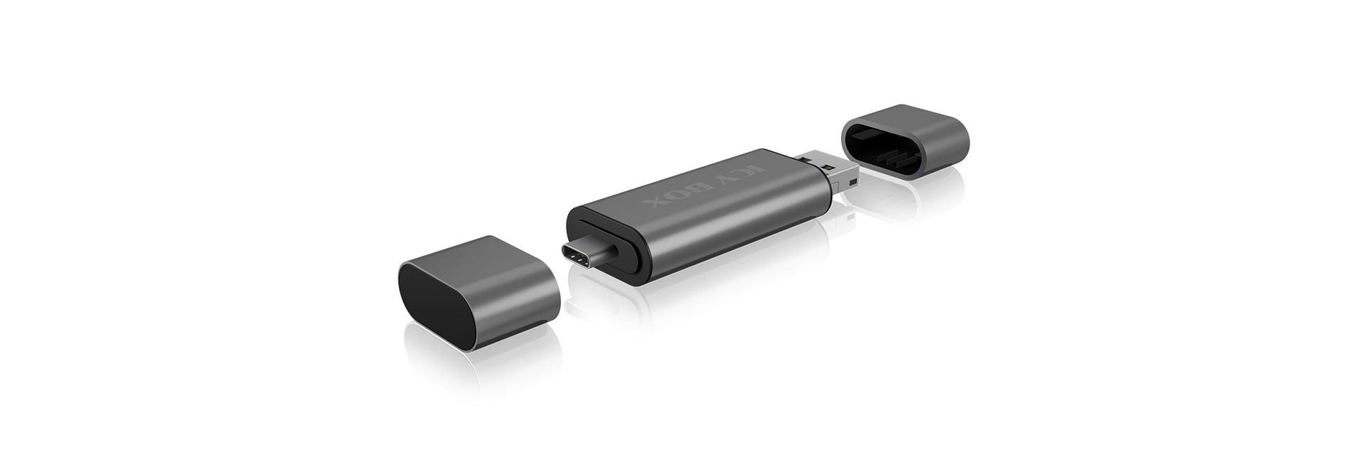 ICY BOX IB-CR201-C3 card reader USB 3.2 Gen 1 (3.1 Gen 1) Type-C Anthracite – image 2