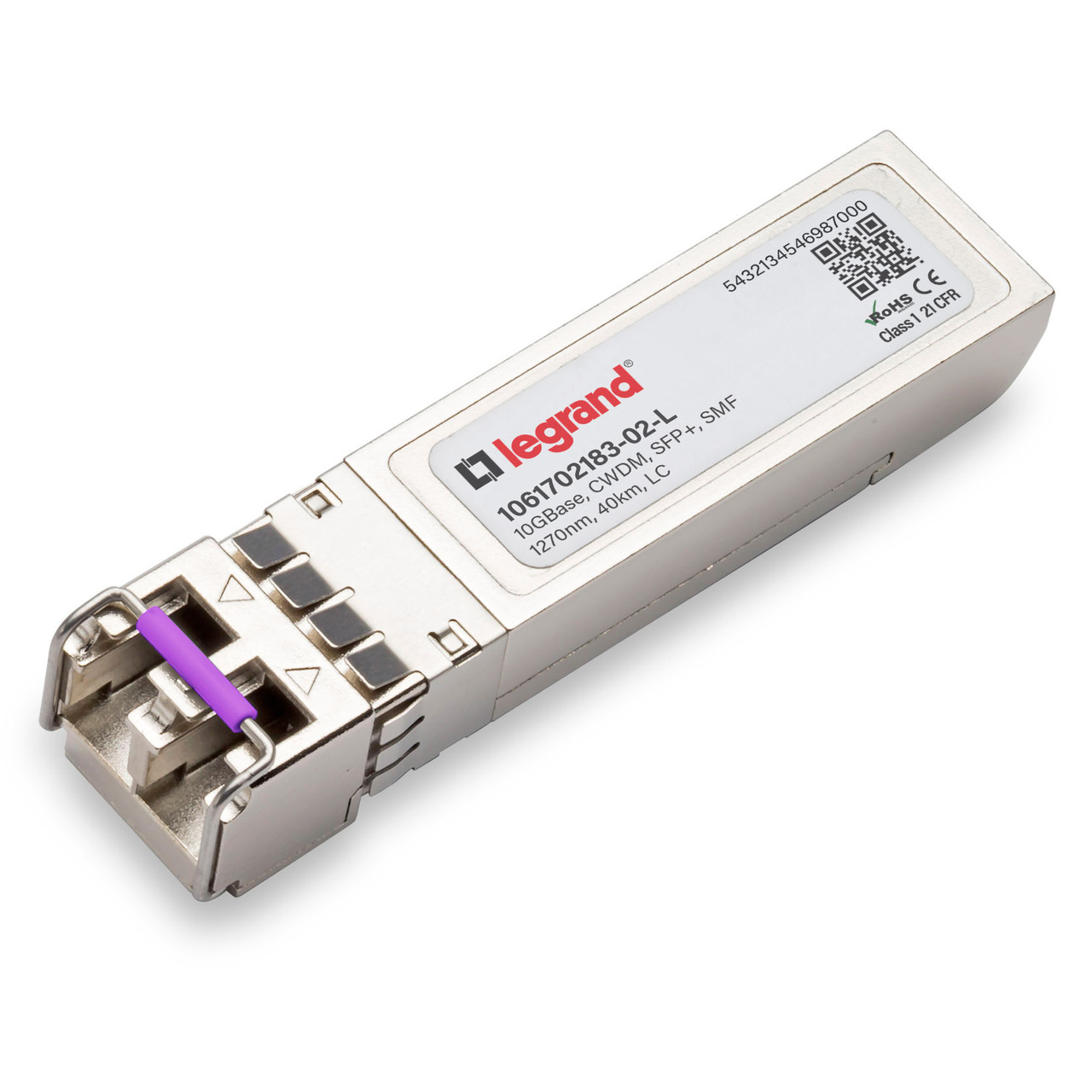 Legrand 1061702183-02-L network transceiver module Fiber optic 10000 Mbit/s SFP+ 1270 nm