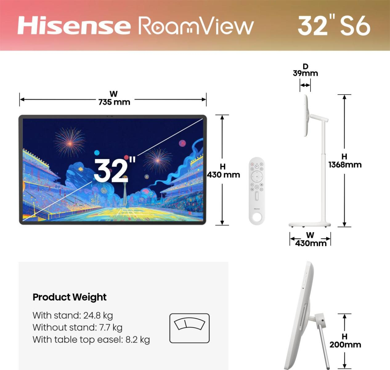 Hisense 32S6S 81.3 cm (32") 4K Ultra HD Wi-Fi White – image 2