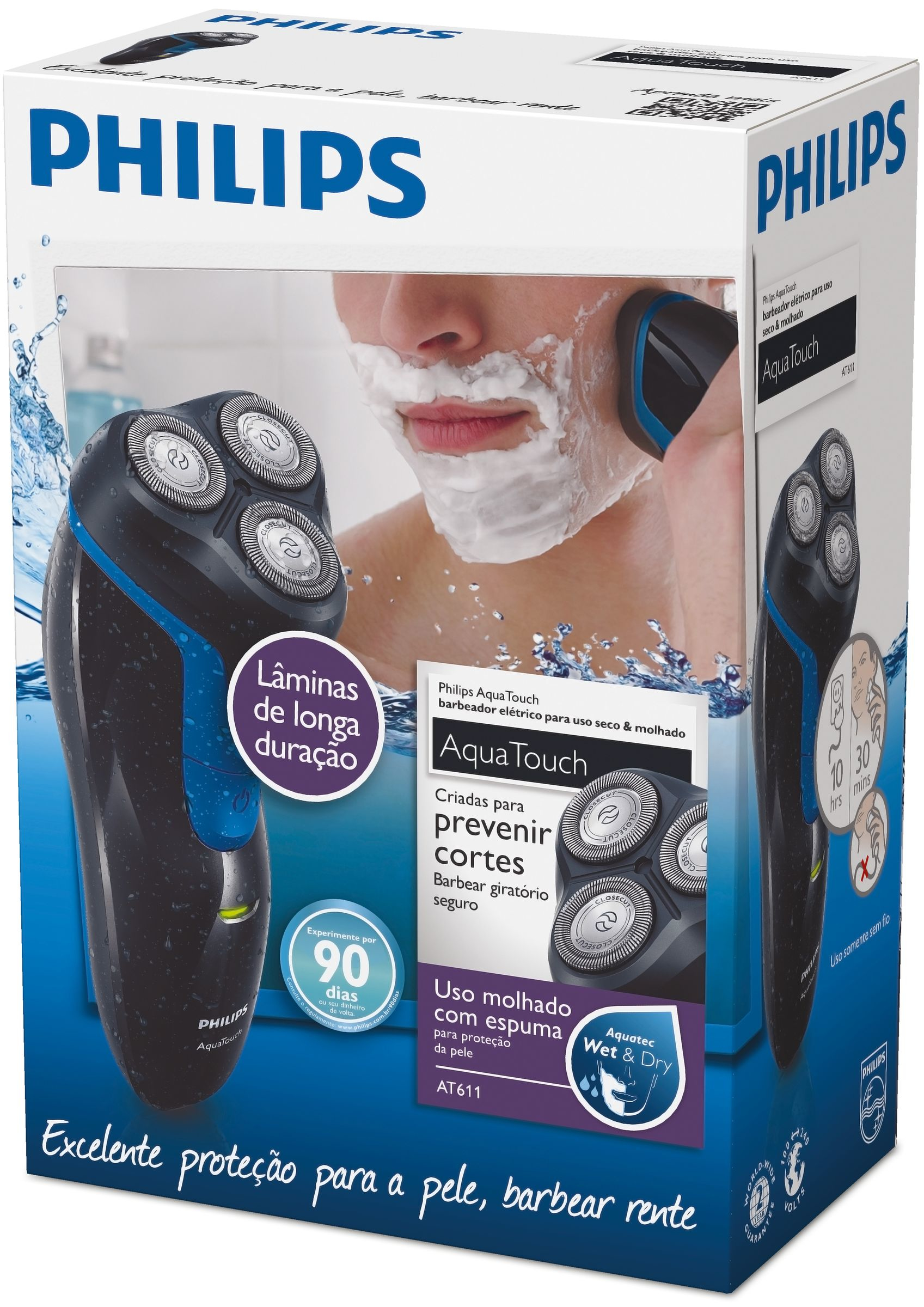 Philips AquaTouch AT611/16 men's shaver Rotation shaver Black, Blue – image 3