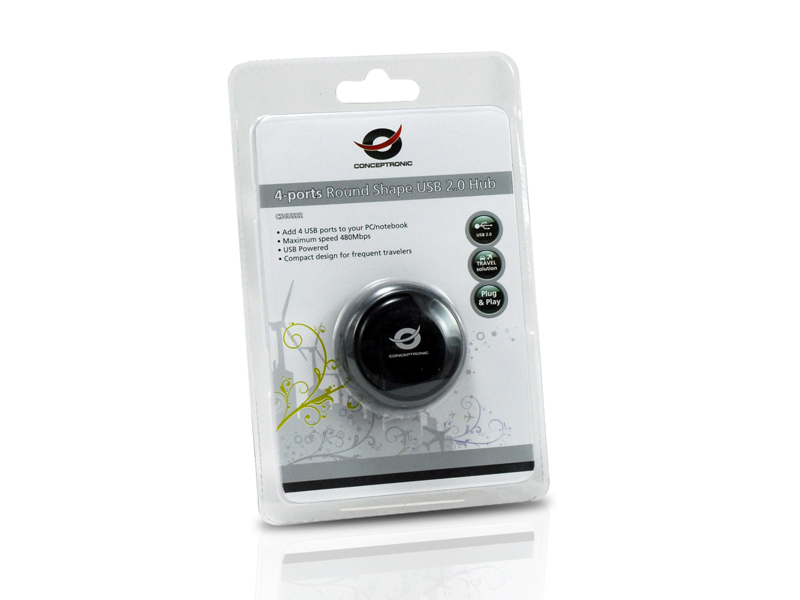 Conceptronic 4-Ports Round Shape USB 2.0 Hub – image 5