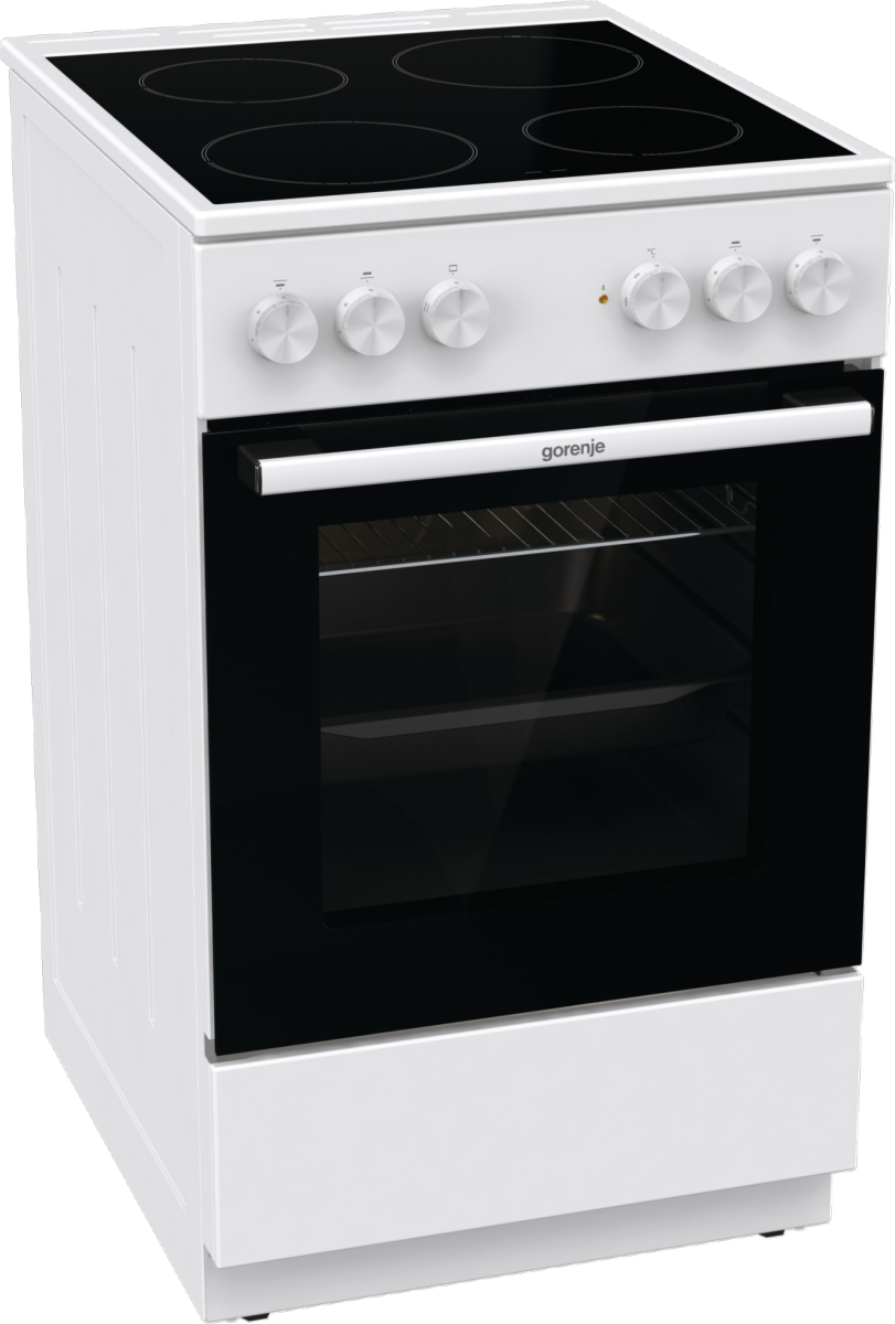 Gorenje GEC5A11WG cooker Freestanding cooker Electric Ceramic hob Black, White – image 1