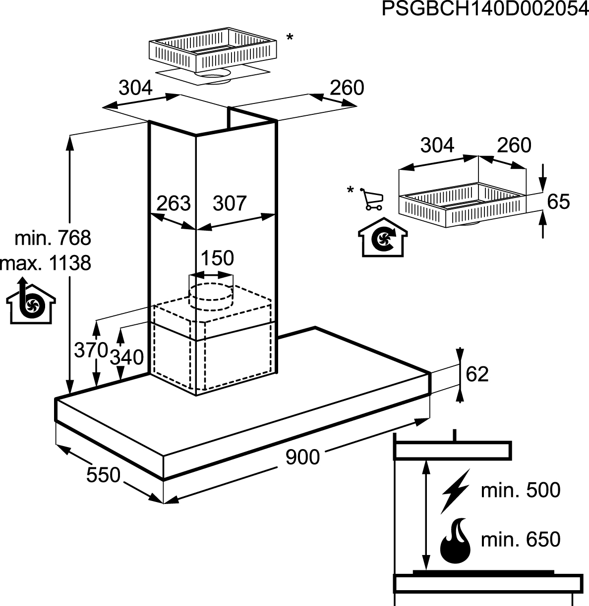 AEG X99484MD20 Wall-mounted Stainless steel 691 m³/h – image 5