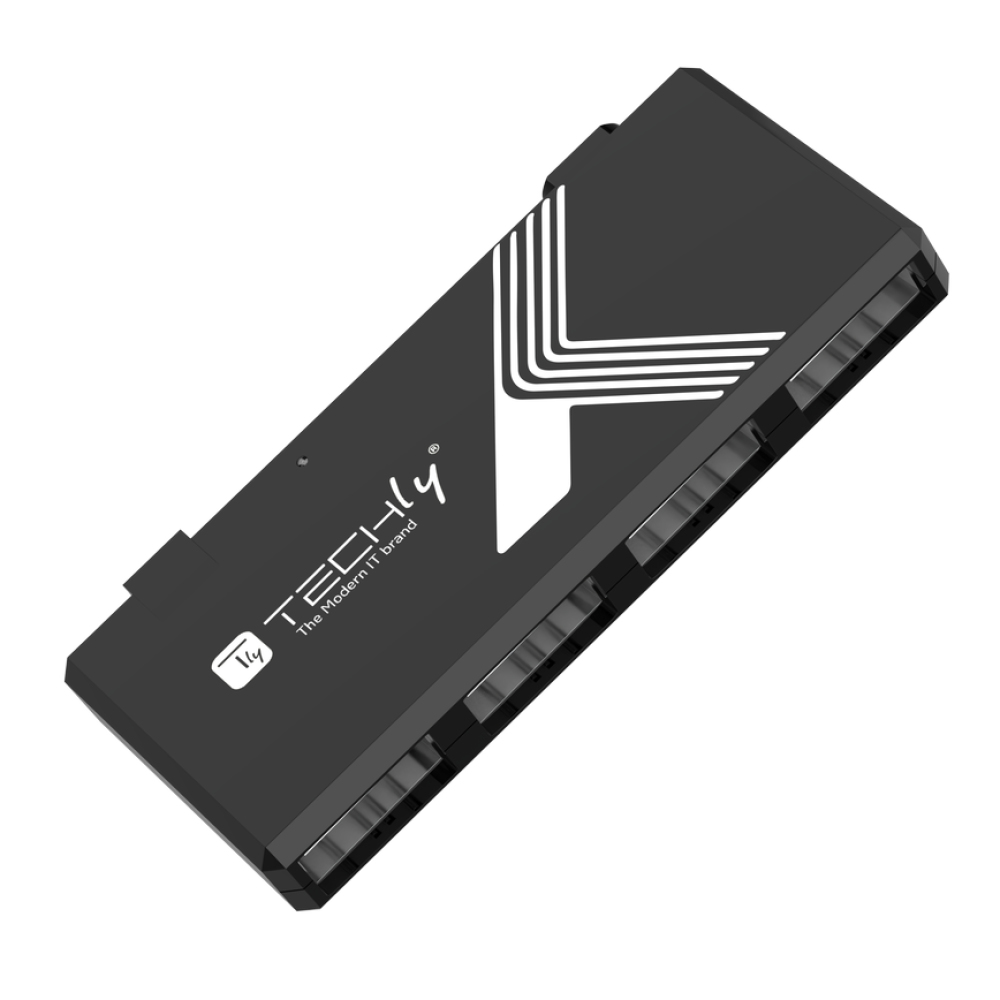 Techly Mini Hi Speed USB Hub 4 Ports Black IUSB2-HUB4-BKTY – image 7