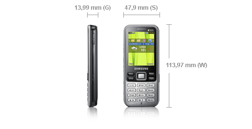 Samsung GT-C3322 5.59 cm (2.2") 88.9 g Black, Silver Feature phone – image 2