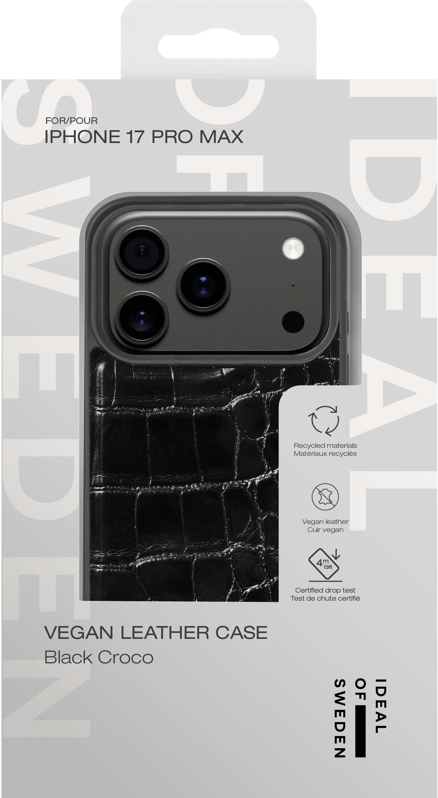 iDeal of Sweden Vegan Leather Case iPhone 17 Pro Max Black Croco – image 4