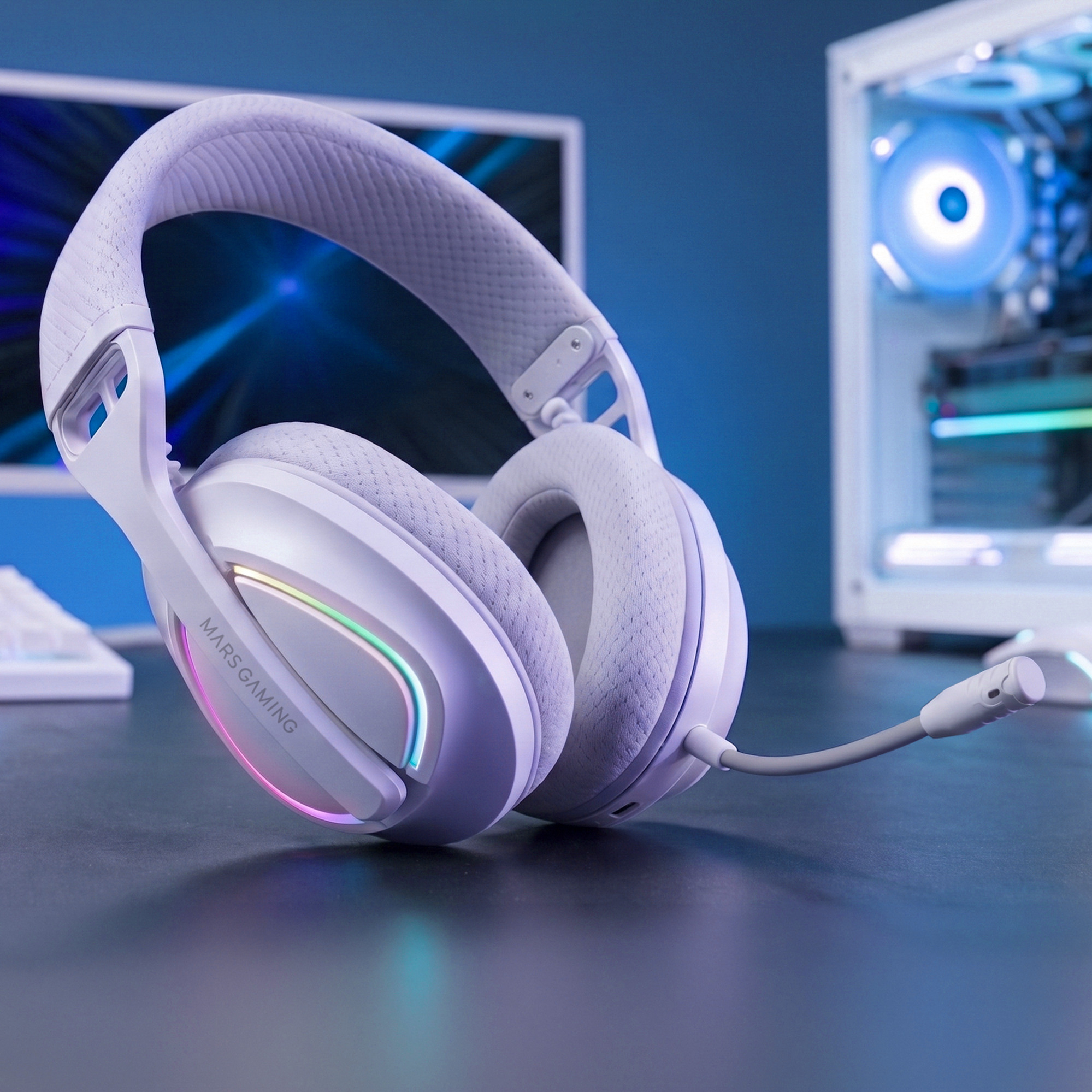 Mars Gaming MHWQUASARW headphones/headset Wireless Head-band USB Type-C / USB Type-A Bluetooth White – image 2