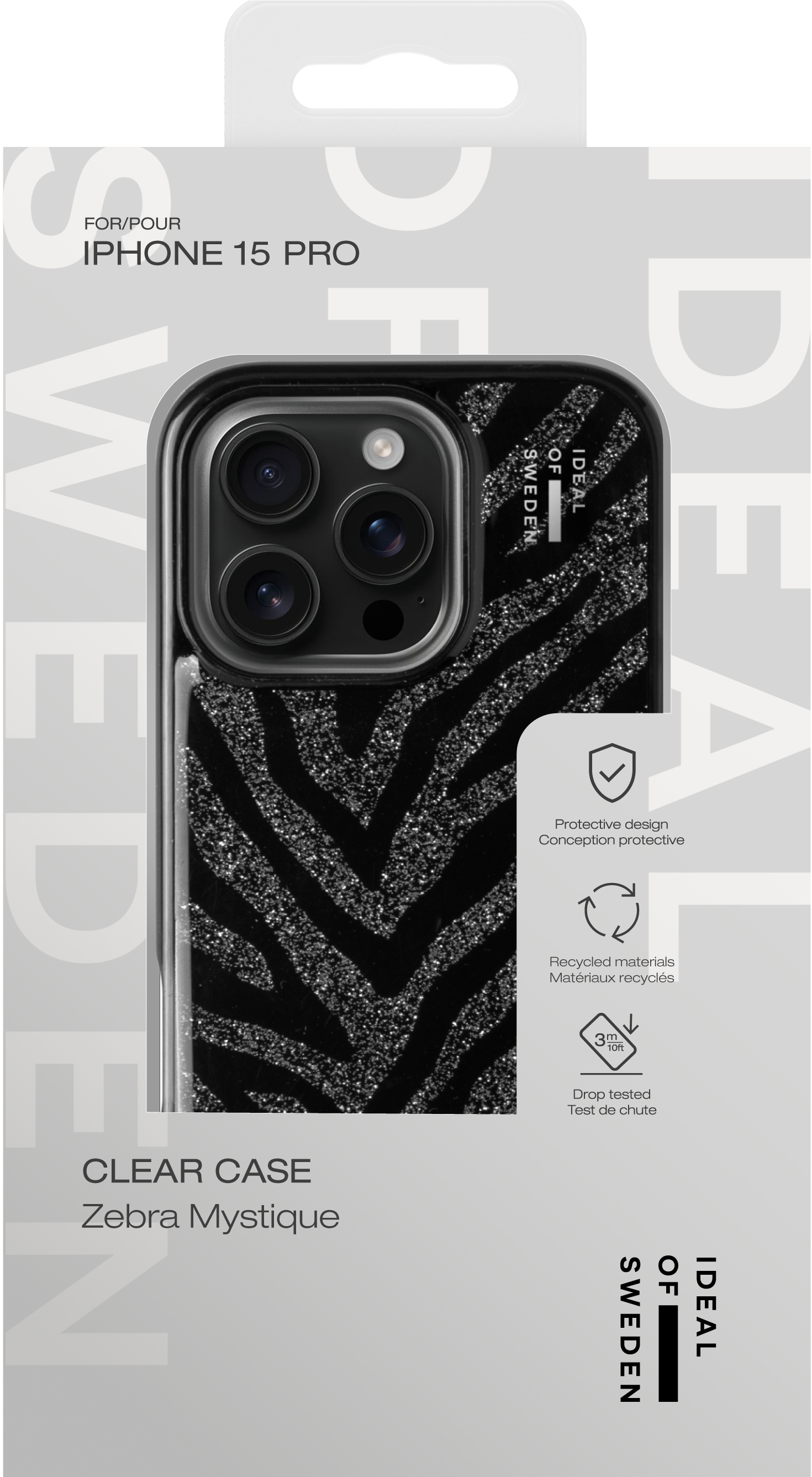 iDeal of Sweden Clear Case iPhone 15 Pro Zebra Mystique – image 4