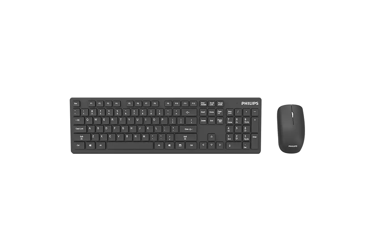 Philips SPT6602B/01 keyboard Mouse included Universal RF Wireless Black – image 1