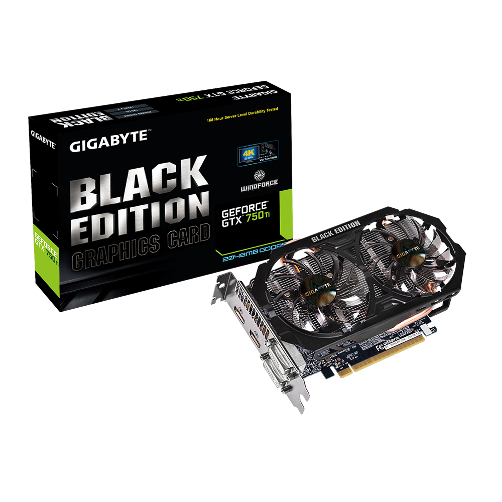 GIGABYTE GV-N75TWF2BK-2GI graphics card NVIDIA GeForce GTX 750 Ti – image 1