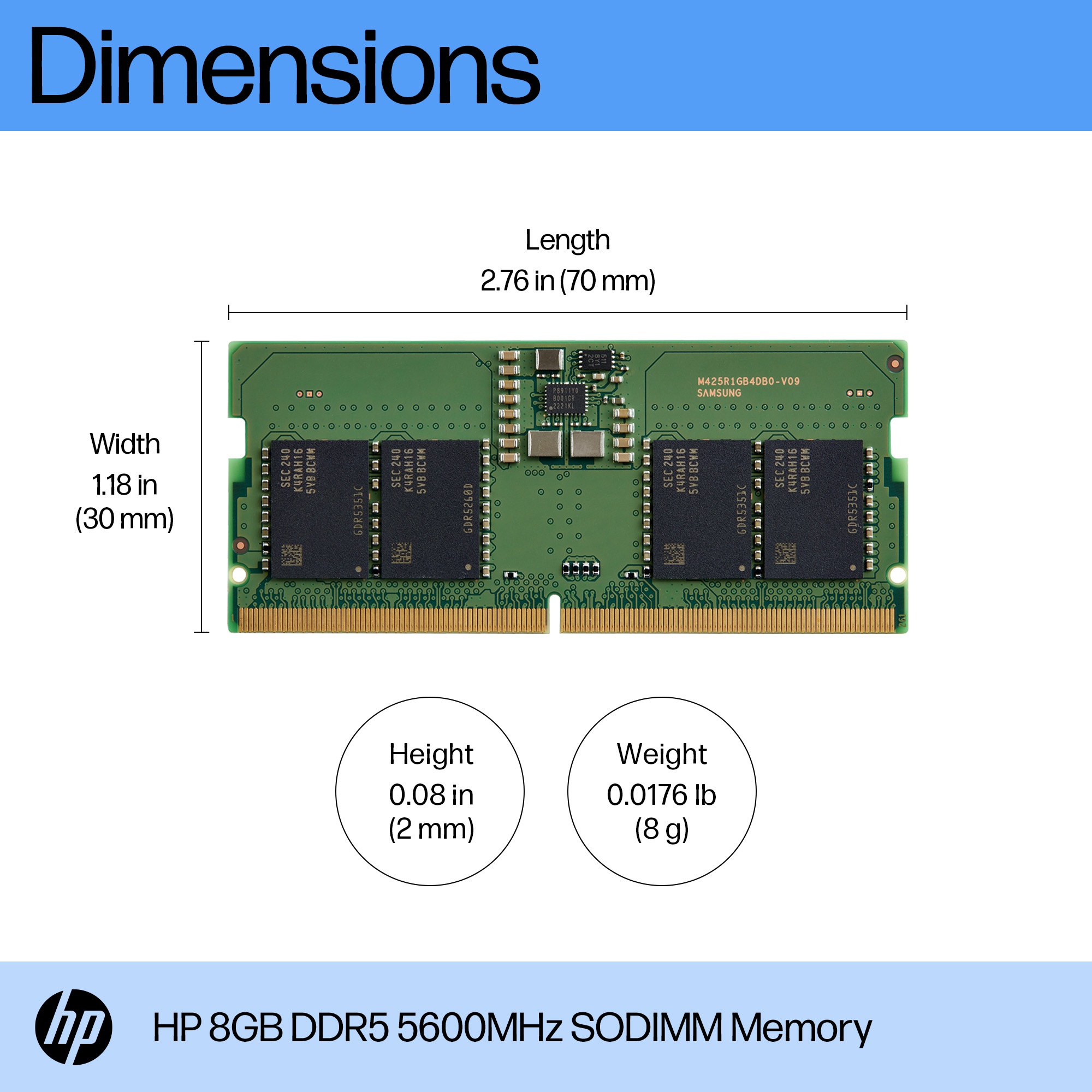 HP 8GB DDR5 5600 SODIMM Memory – image 3